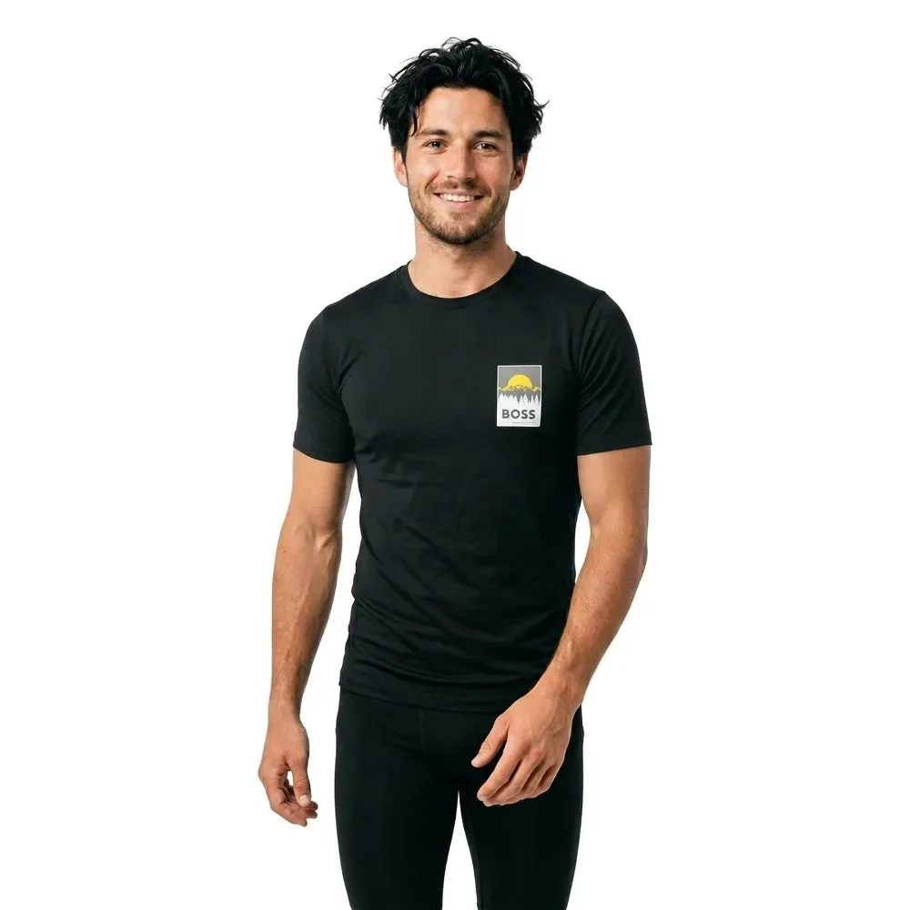 Maglietta A Maniche Corte Plain 10276582 Black S - BOSS - FashionsVida
