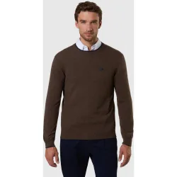 Suéter de hombre cuello redondo en mezcla de lana y cashmere