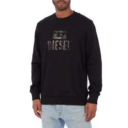 A09755-5riajh Mens Round Neck Printed Sweatshirt - Black - Size Small
