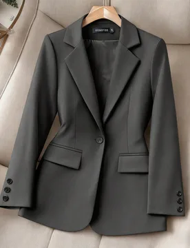 Chaqueta tipo top para mujer de talla grande, cuello con solapa, manga larga, con bolsillo, estilo vintage elegante casual, para vacaciones, negocios - Shein - FashionsVida