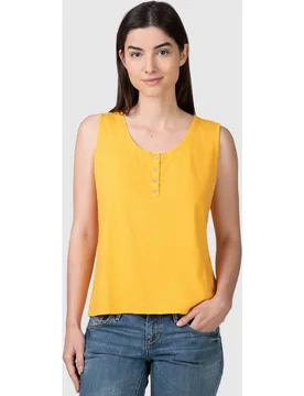 Camiseta interior básica de mujer sin mangas con tapeta abotonada - Massana - FashionsVida