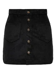 Kurzer Rock - ONLAMAZING GLOBAL HW CORD SKIRT PNT NOOS - XS bis XL - für Damen - Größe XL - schwarz - Frauen - female