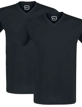 T-Shirt für Männer schwarz "Doppelpack T-Shirts mit V-Ausschnitt" von - Männer - male - RED by EMP - FashionsVida
