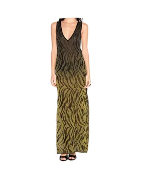 Vestito lungo smanicato Donna animalier - AKEP - FashionsVida