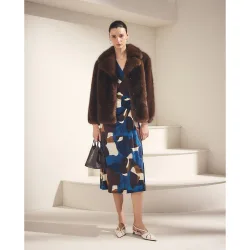Vestido midi de manga larga de mujer
