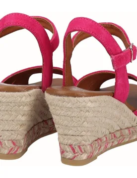 Sandalias de cuña de mujer de serraje - Viguera - FashionsVida