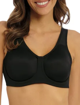 Womens Simone Underwired Sports Bra - Black Polyamide - Size 34d - Wacoal - FashionsVida