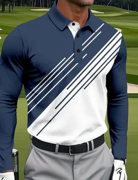 New Fashion Golf Men's Polo Shirt Stripe Graphic Printed Tees Sports Breathable Quick Dry Button Polo Tops Classic Pullover - Aliexpress - FashionsVida