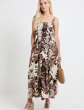 Women's Petite Summer Floral Maxi Dress in Ivory Size: 12 - Ivory - Size: 12 - Wallis - FashionsVida