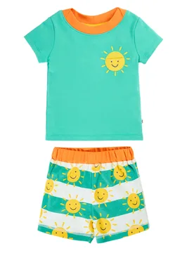 Piece Pure Cotton Top & Bottom Outfit (3-24 Mths) Blue male - Frugi - FashionsVida