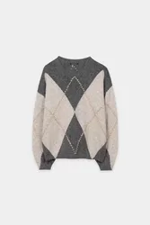 Alpaka-Mix-Pullover mit Muster female