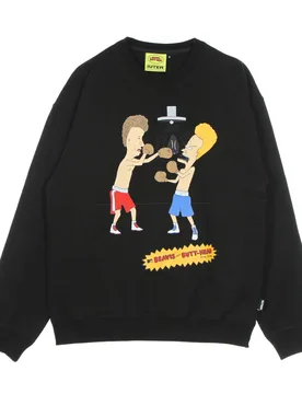 Felpa Leggera Girocollo Uomo B& B Knockout Crewneck Black - IUTER - FashionsVida