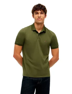 Polo à Manches Courtes Mw0mw37309 Huntsman Green / Ivory Petal XL - Tommy hilfiger - FashionsVida