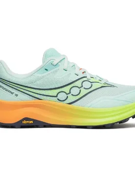Peregrine 16 Trail Running Shoes Aqua / Citron UK 4.5 Women - Saucony - FashionsVida