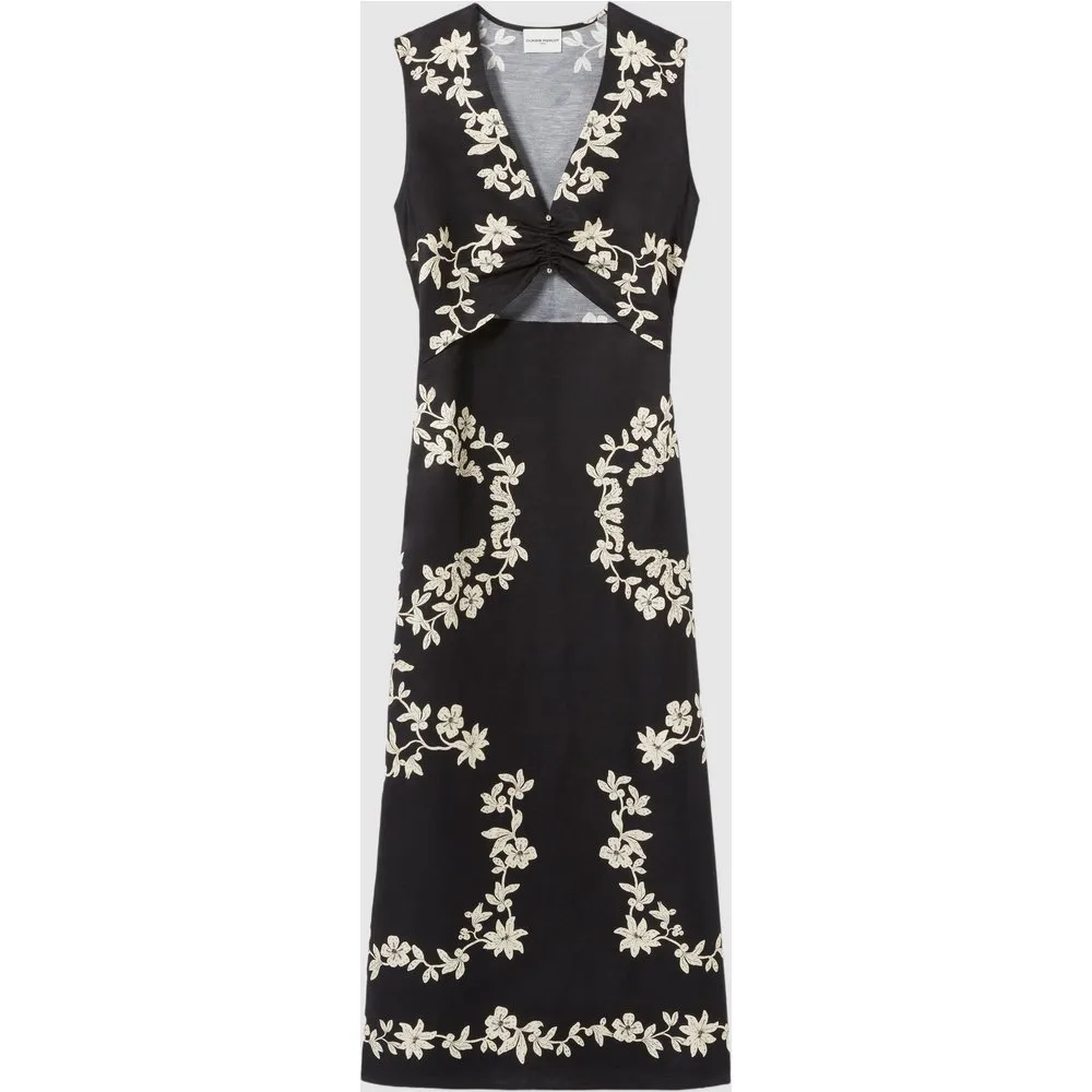 Vestido midi sin mangas estampado floral - CLAUDIE PIERLOT - FashionsVida