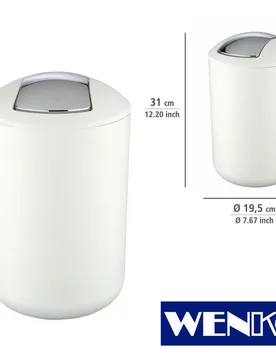 Kosmetikeimer Brasil Weiß L, 6,5 Liter - WENKO - FashionsVida