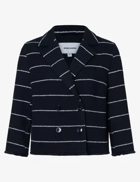 Bouclé Stripe Blazer female - 40 - FashionsVida