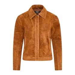Womens Women’s Tan Suede Bomber Blouson Jacket - Varsity - Size Large