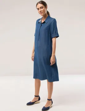 Tencelkleid, #normale Größen, Farbe Blau, 50, kühlendes Lyocell luftig und leicht Damen - Walbusch - FashionsVida