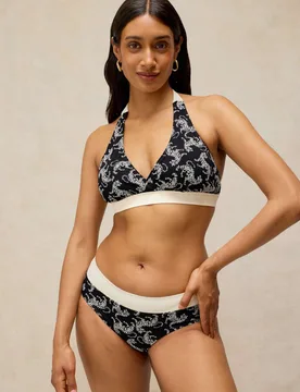Tiger Print Halterneck Bikini Top Black Mix female - White stuff - FashionsVida