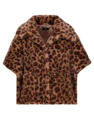 Cape - Poncho in Felloptik braun 40 Damen