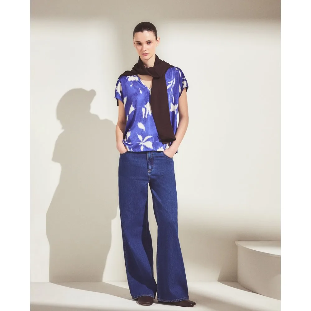 Camiseta de mujer estampado flores bimateria - Woman El Corte Inglés - FashionsVida