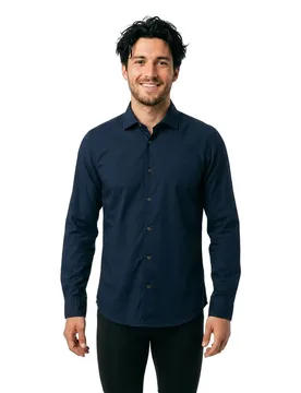 Chemise à Manches Longues Cut Away Poplin Eclipse Navy L - Superdry - FashionsVida