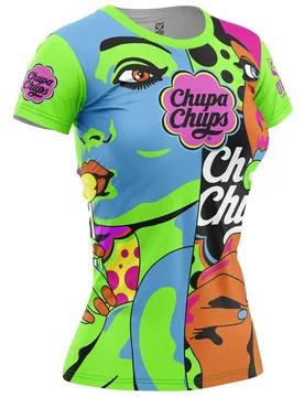 Chupa Chups Warhool Short Sleeve T-shirt Green L Women - OTSO - FashionsVida