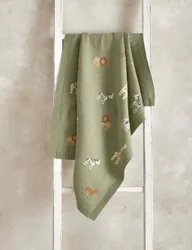 Safari Knitted Blanket Sage male