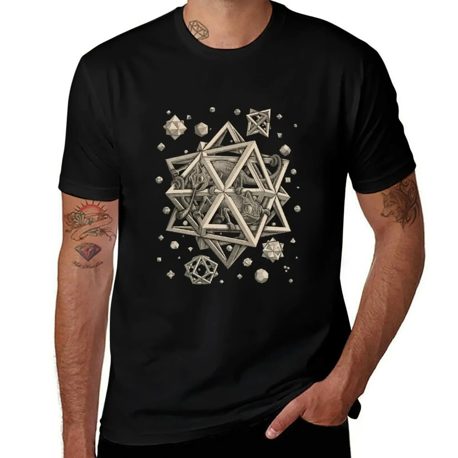 Escher Stars T-Shirt Basic Regular Fit Casual T-Shirt - Aliexpress - FashionsVida