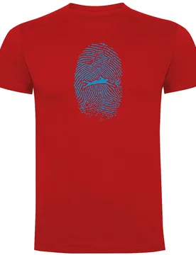 Swimmer Fingerprint Short Sleeve T-shirt Red M Men - Kruskis - FashionsVida
