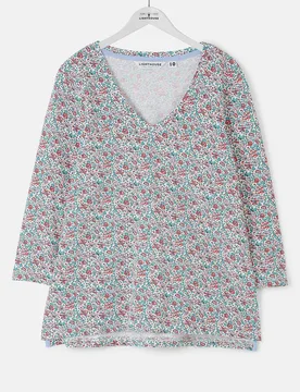 Women's Ariana T-Shirt V-Neck T-shirt Size: 14 - Multicolor - Size: 14 - Lighthouse Clothing - FashionsVida