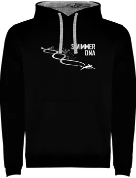Swimming Dna Two-colour Hoodie Black / Grey 2XL Men - Kruskis - FashionsVida