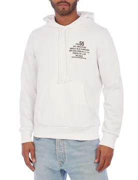 A06500-00hayt Mens Printed Hooded Sweatshirt - White - Size Large - Diesel - FashionsVida