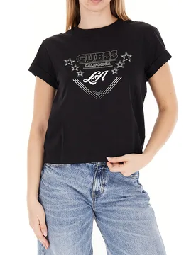 Guess T-shirt girocollo NERO S - Guess - FashionsVida