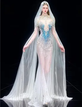 A high-end luxury dress with heavy sequined fishtail for light show - Aliexpress - FashionsVida