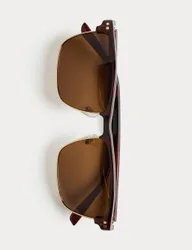Metal mix Polarised Sunglasses Brown male