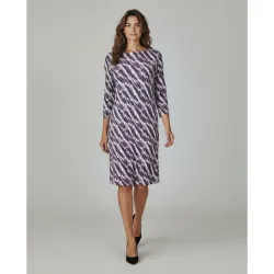 Vestido estampado manga de mujer