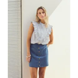 Falda corta denim de mujer
