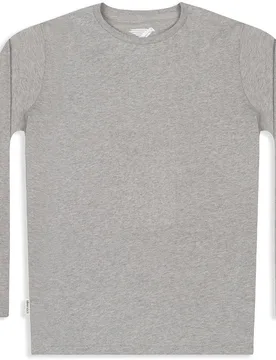Wanda Organic Cotton Long Sleeve Tee - Ash Marl - Silverstick - FashionsVida
