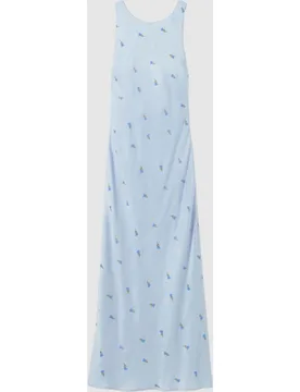 Vestido largo de satén bordado con espalda descubierta - CLAUDIE PIERLOT - FashionsVida