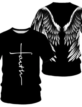 Angel Wings Cross 3D Printed T Shirt Men Women Fashion Cool And Fun Short Sleeve T Shirt - Aliexpress - FashionsVida