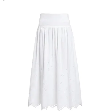 Falda midi con bordados y calados - The-Are - FashionsVida