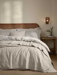 Hebden Washed Cotton Quilted Bedspread Oatmeal