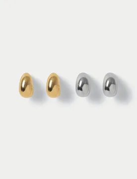 Pack Stainless Steel Drop Earrings Gold Mix female - Autograph - FashionsVida