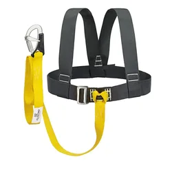 Harness With Safety Line Black / Yellow One Size unisex