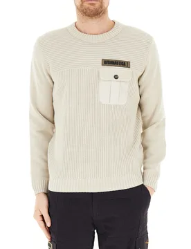 Maglione in cotone BEIGE XL - Aeronautica Militare - FashionsVida