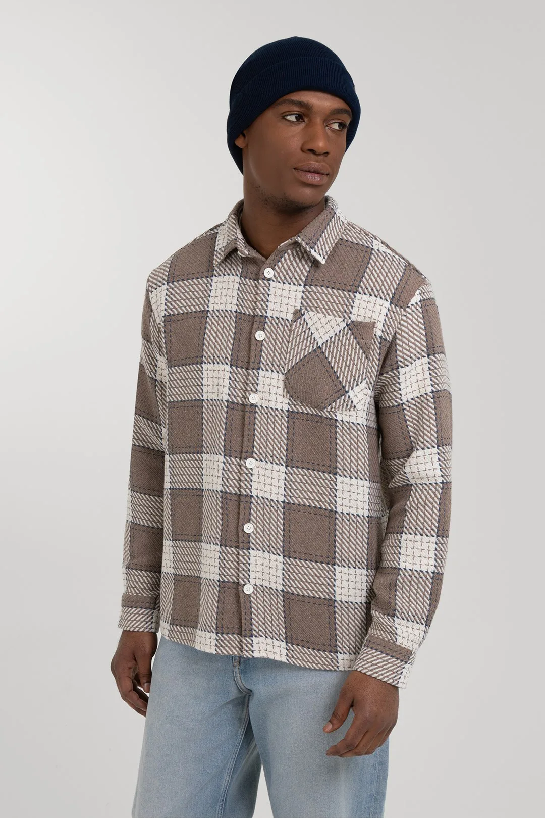 Mens Check Overshirt - - Size: L - Larsson & Co - FashionsVida