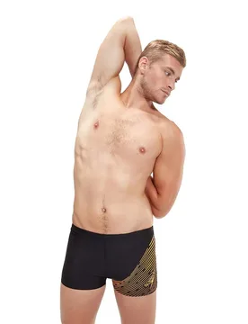 Medley Logo Swimming Boxer Black / Mandarin Peel UK 30 Men - Speedo - FashionsVida