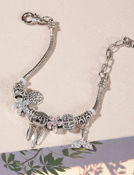 Silvery Stainless Steel Charm Bracelet with Life Tree Dreamcatcher and Mermaid Tail Pendants for Women - Aliexpress - FashionsVida